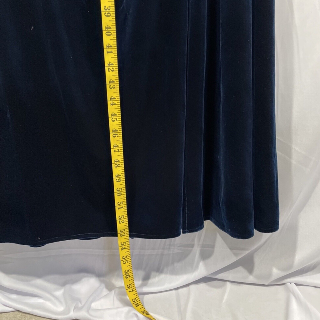 New Alex Evenings [ 18 Regular ] Off Shoulder Velvet Gown In Blue — image 5 of 8